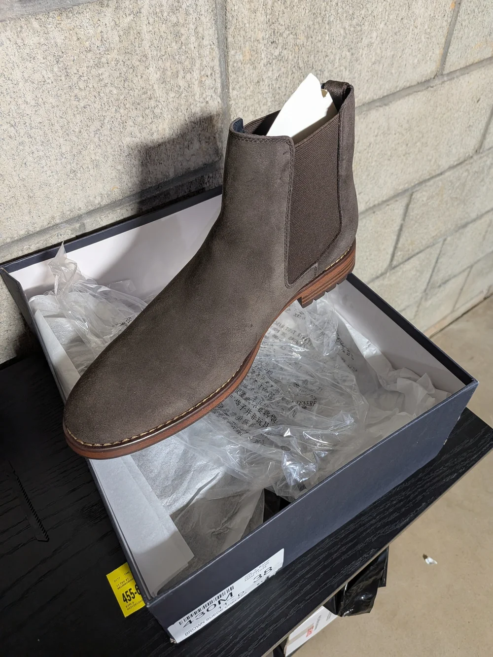 Jos A Bank Chelsea Boot in Taupe Suede